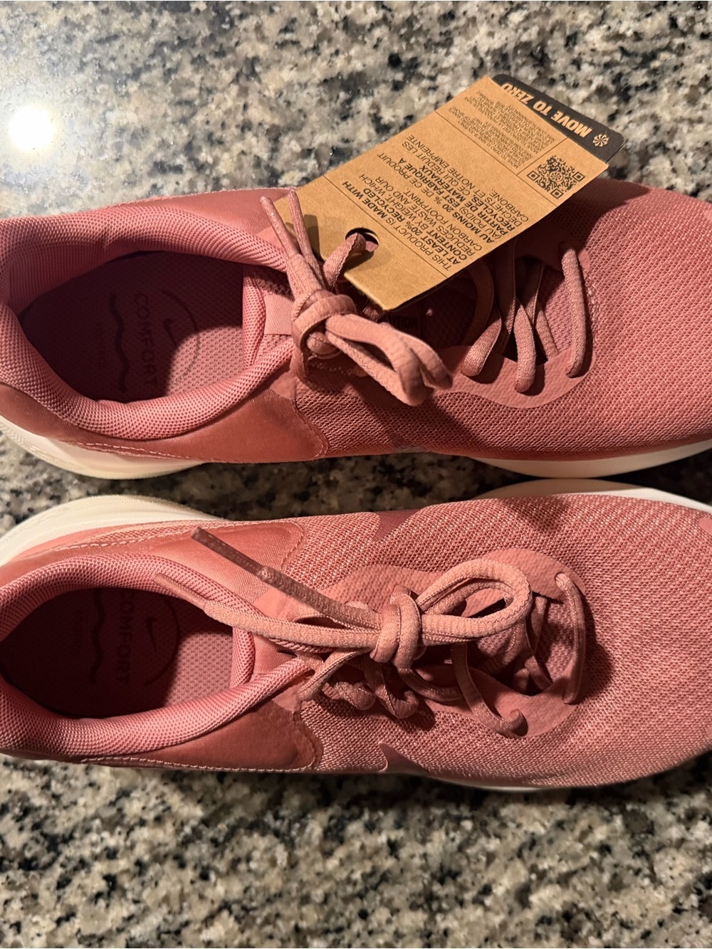 Nike New Women’s Dusty Rose Knit Lace-Up Sneakers Size 10